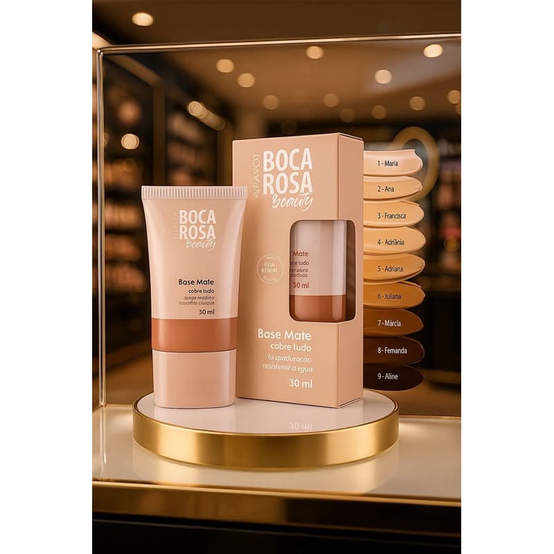 Base Líquida Boca Rosa 30ml com Alta Cobertura