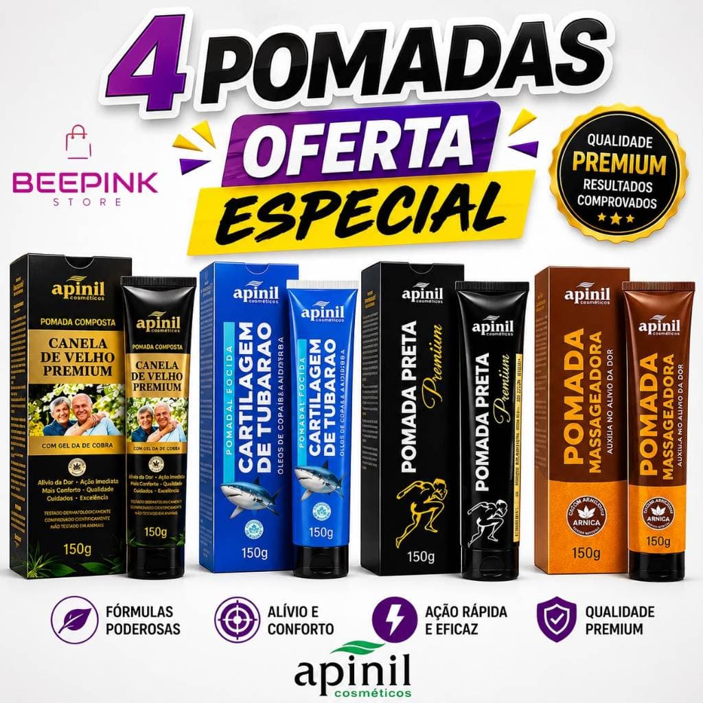 Kit 4 Pomadas Massageadoras 150g - Apinil