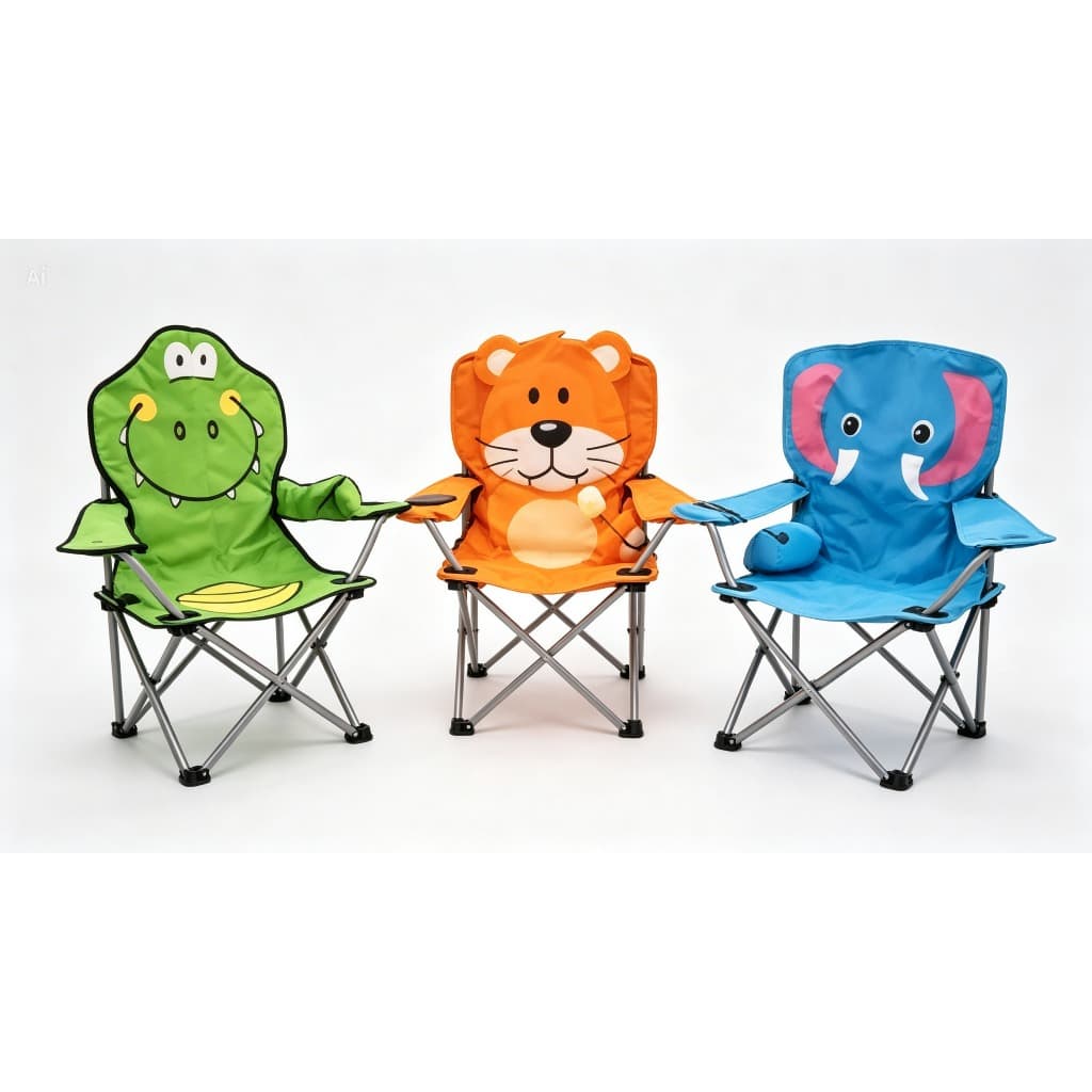 Cadeira de Praia e Camping Infantil Articulada - Personagens Animados.