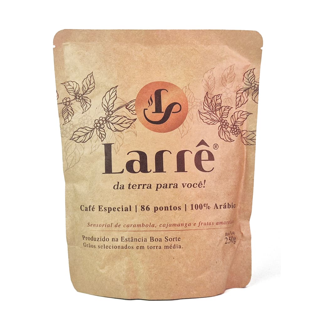 Café Especial Carambola Cajamanga Larrê Em Grão Torrado Pacote 250g Torra Média Clara 100% Arábica 86 Ponto Alta Mogiana