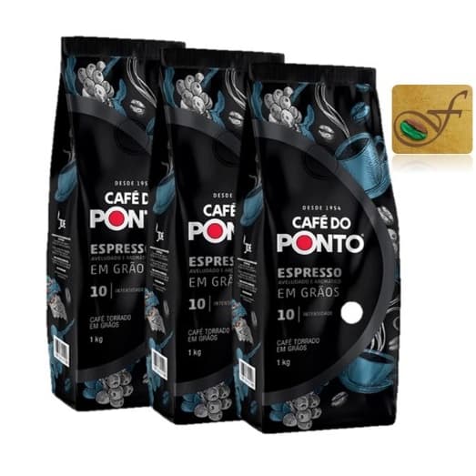 03 Kgs Café em grãos do Ponto 1kg - KIT com 3 Unidades