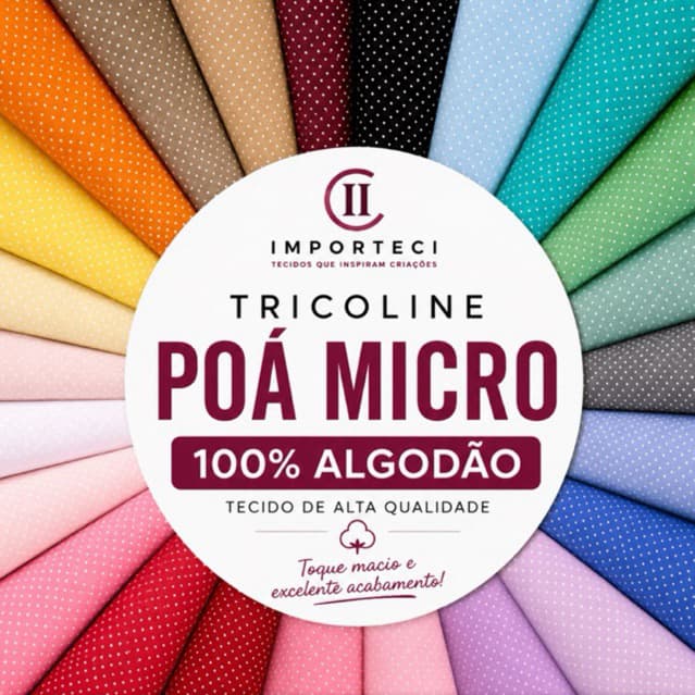 1,50 metros Tecido Tricoline Poá Micro 100% Algodão | Patchwork Artesanato Costura | bolinha bola