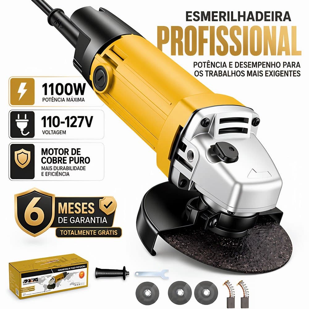 Nova Esmerilhadeira Elétrica 110-127V/220V  Potente 1100W com Design Ergonômico e Fácil Operação