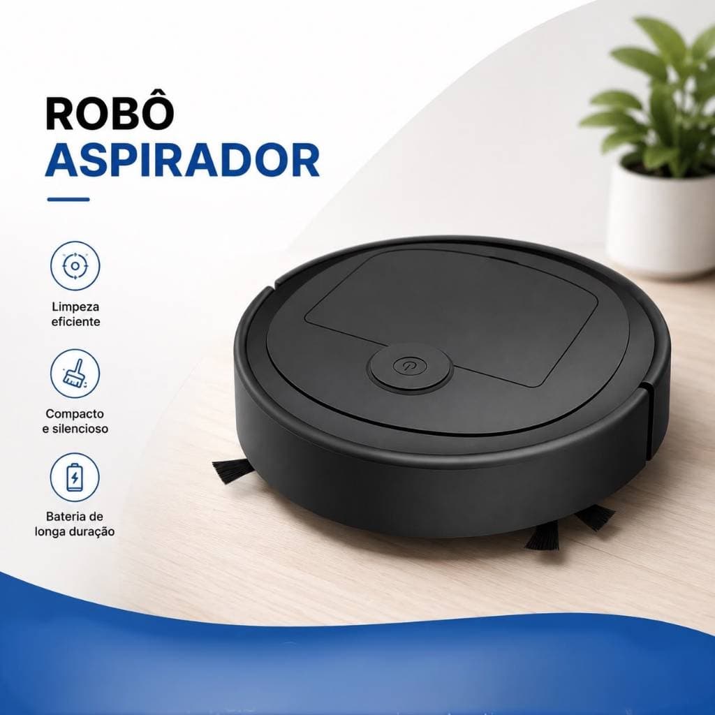 Mini Robô Aspirador De Pó Automático Inteligente Recarregável Compacto Limpeza Automática Casa Novos