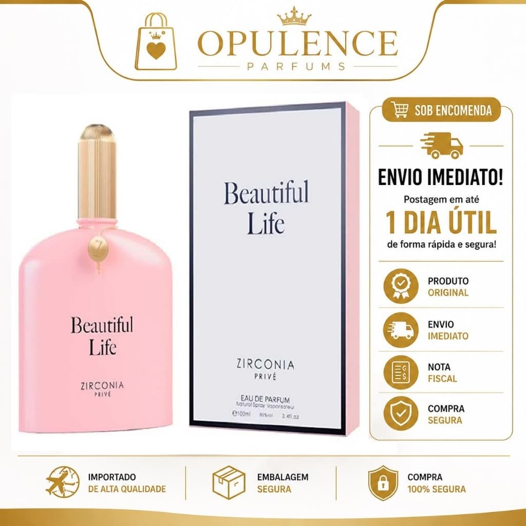 Perfume Zimaya Zircónia Beautiful Life Eau de Parfum 100ml Feminino Original Importado