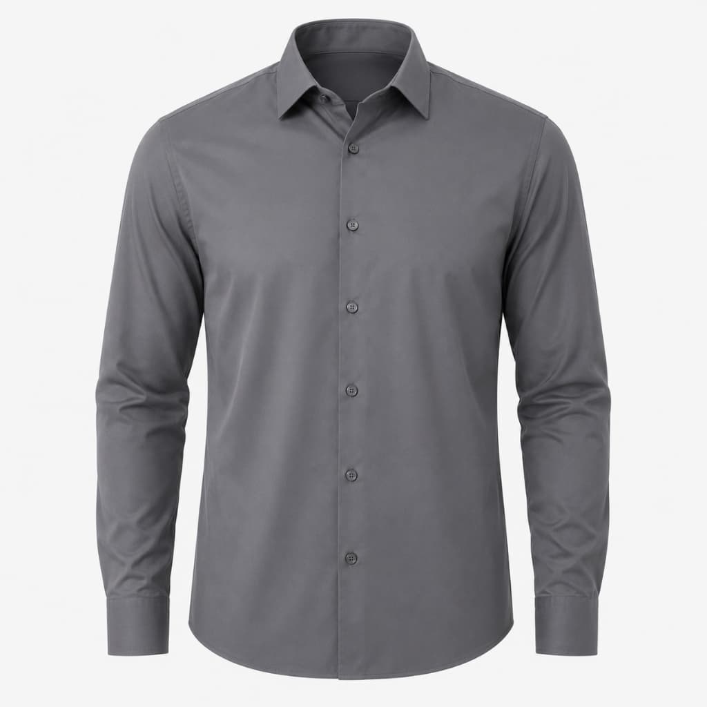 Camisa Social Masculina Slim Fit Manga Longa Poliamida Elastano Anti-Rugas Camisa Casual