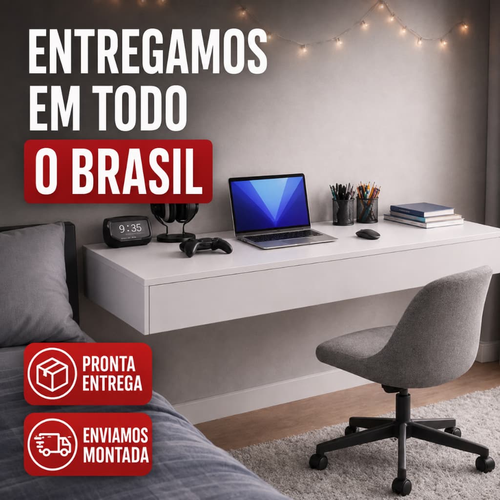 ESCRIVANHINHA SUSPENSA / MESA PARA ESTUDOS / NOTEBOOK / SETUP GAMER / SEM DIVISORIAS INTERNA