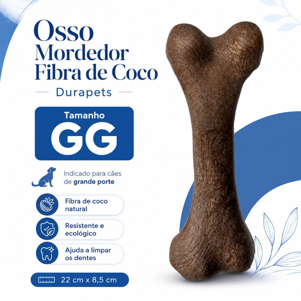 Osso Mordedor Pet Brinquedo para Cachorro Fibra de Coco Resistente Durapets