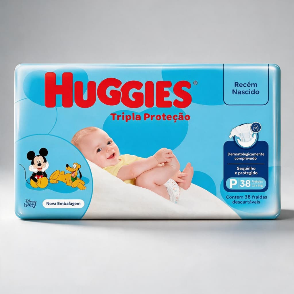 Fralda Huggies Infantil Bebê P / M / G / XG/ XXG Tripla Proteção