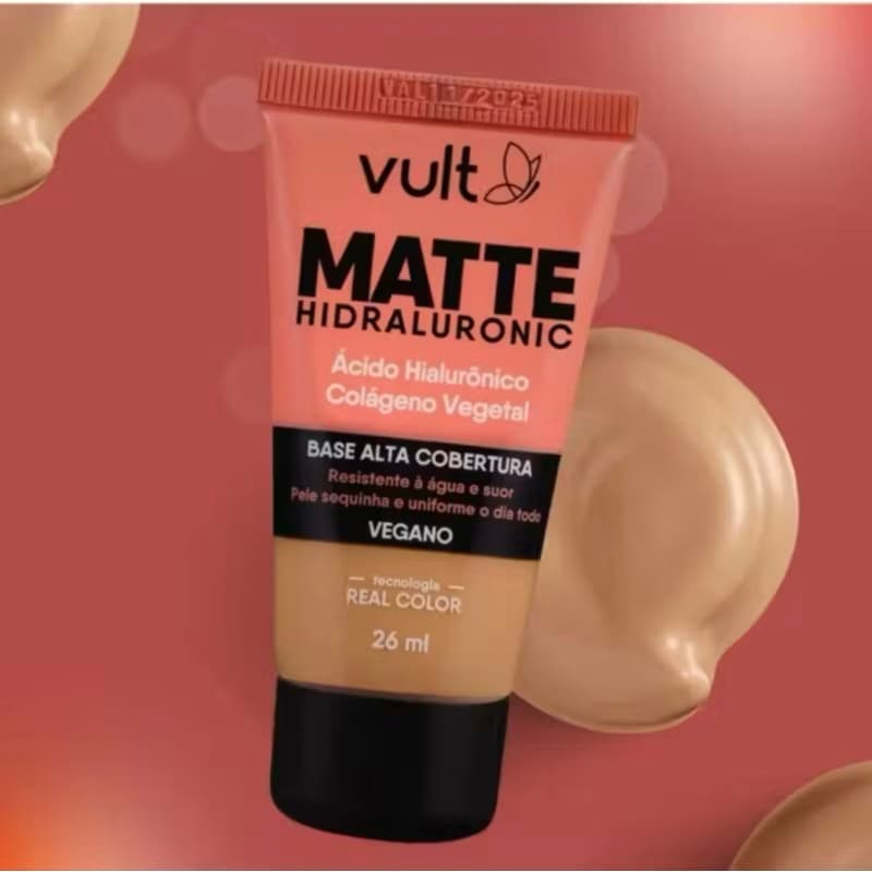 Base Líquida Matte Vult 26ml com Alta Cobertura