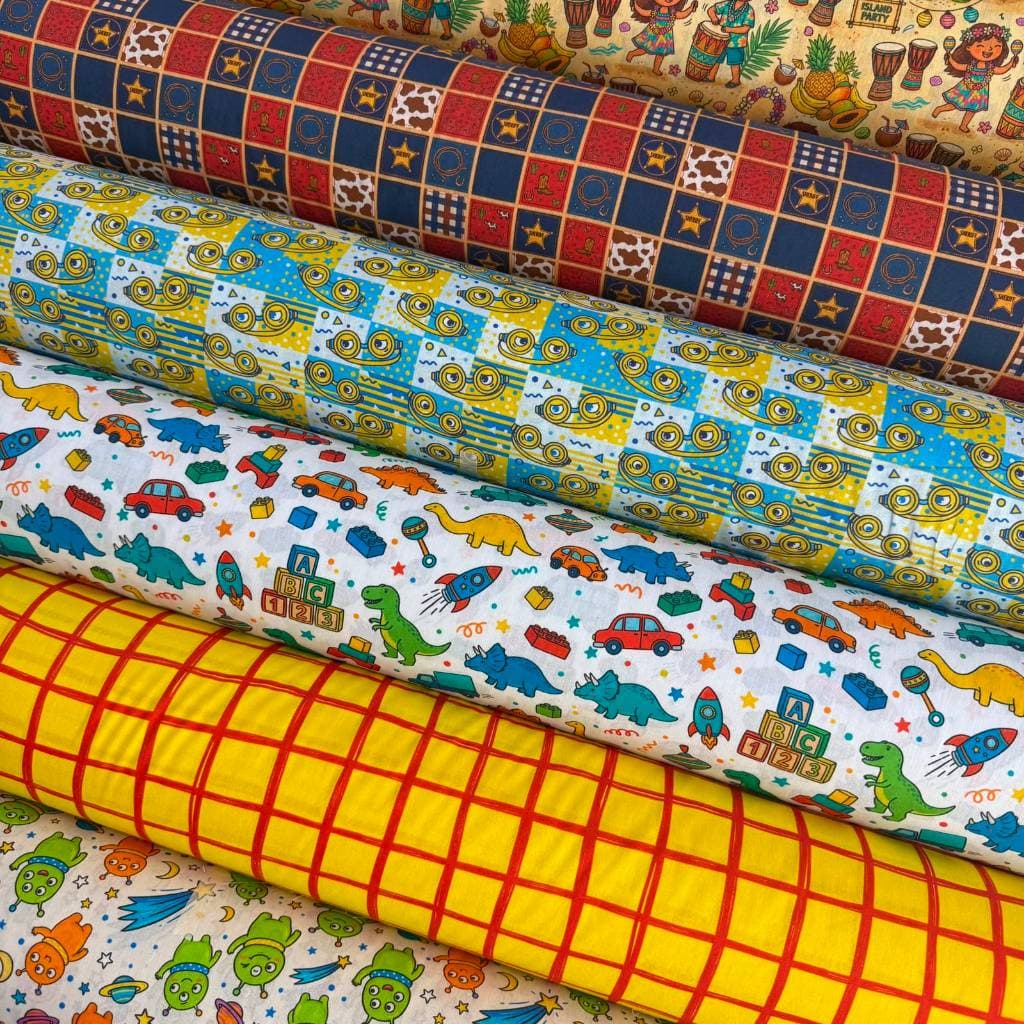 Tecido Tricoline 100% Algodão; 1,50mt Largura l Estampas Infantis | Artesanato | Patchwork
