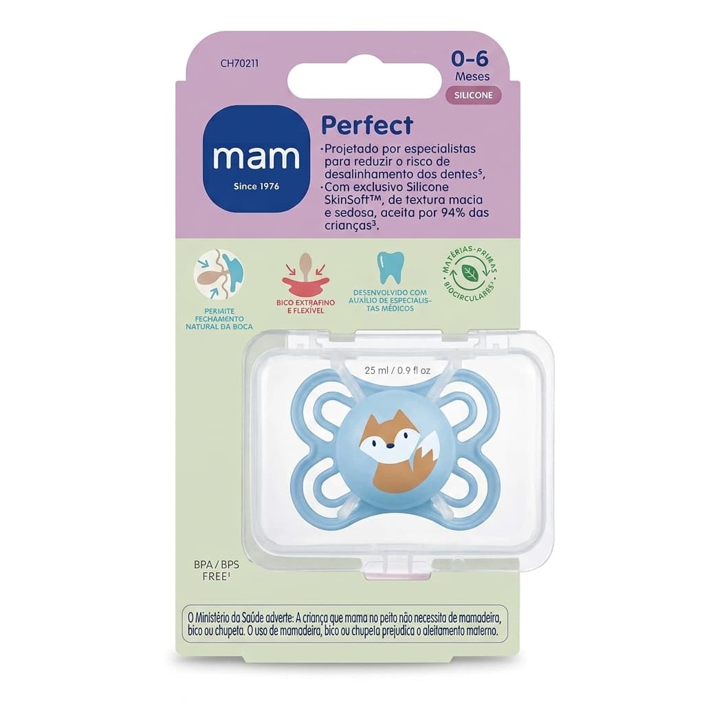 Chupeta Perfect Bebê Extraventilado Skin Soft 0 - 6 Meses Mam