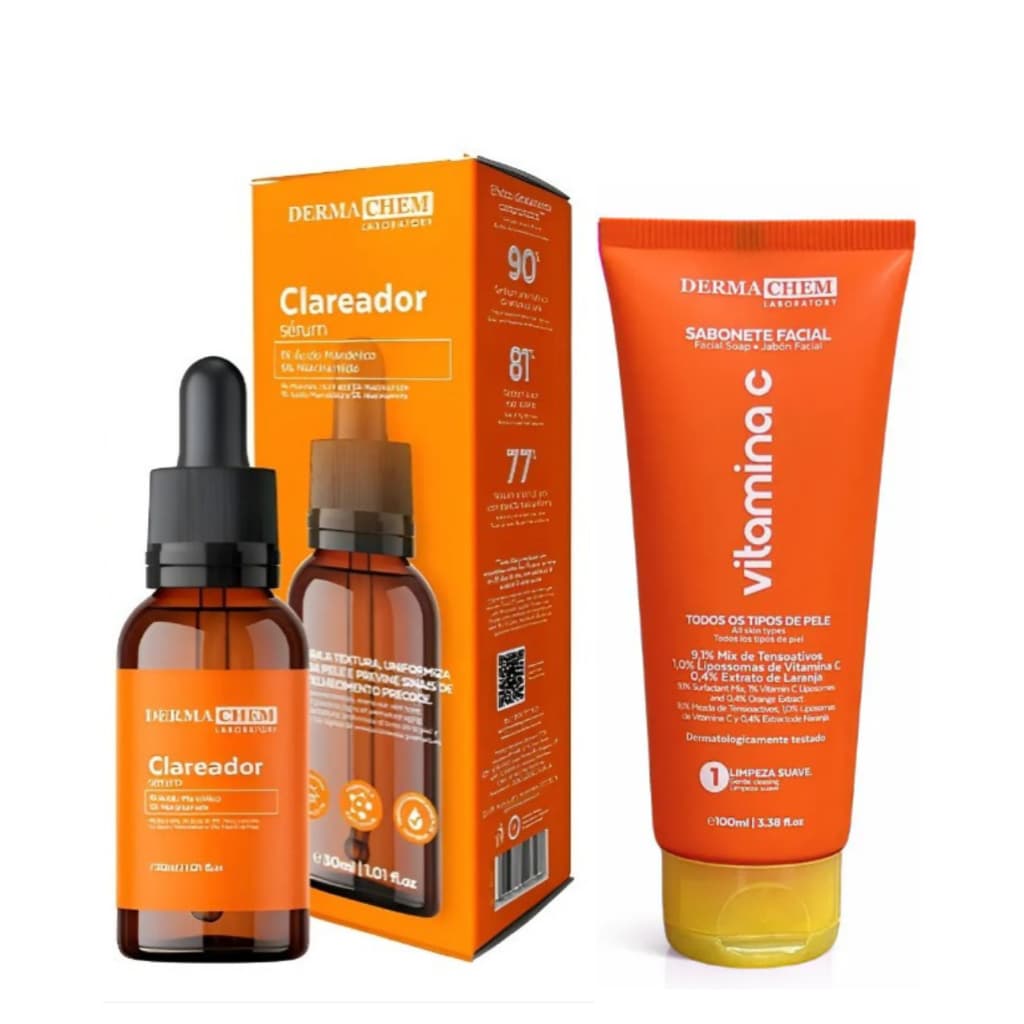 Kit Sérum Clareador + Sabonete Facial Vitamina C Dermachem – Skincare