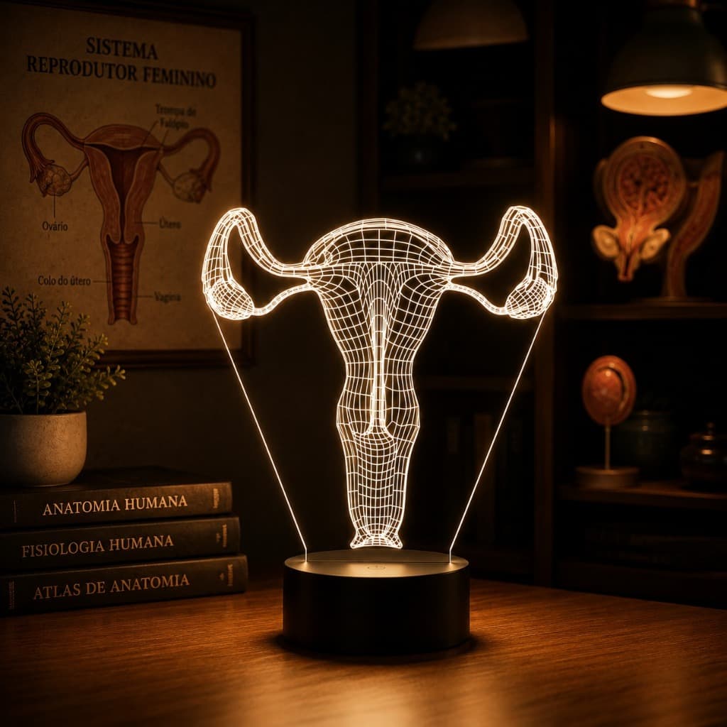 Luminária Led 3d Sistema Reprodutor Feminino Ginecologista Médico Abajur Presente Criativo Decoração Multicores
