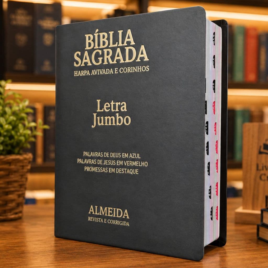 Biblia Sagrada Letra Jumbo | Harpa & Corinhos | RC | Luxo Preta