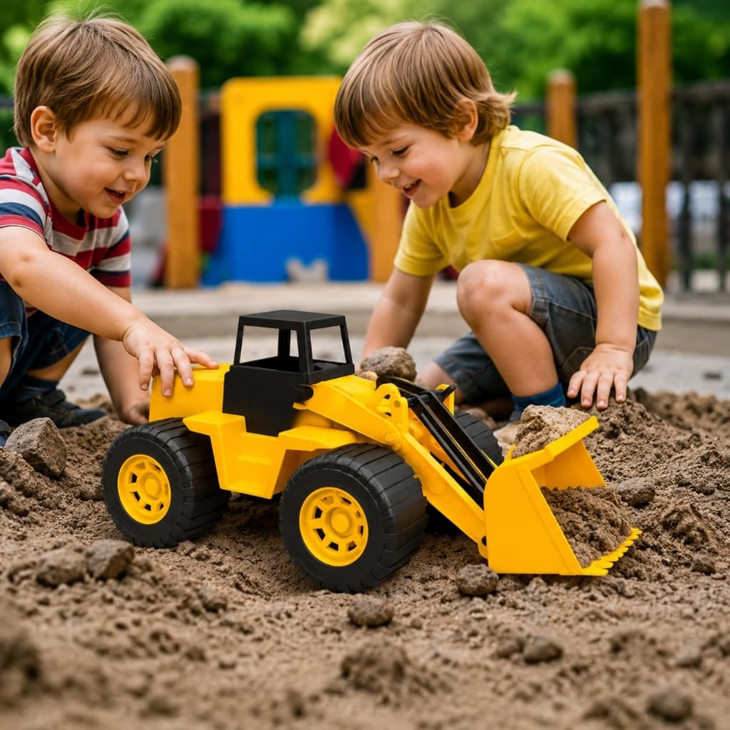 Trator Escavadeira com Pá Articulada 37cm de Brinquedo Infantil Educativo Menino Presente Infantil Dia das Crianças