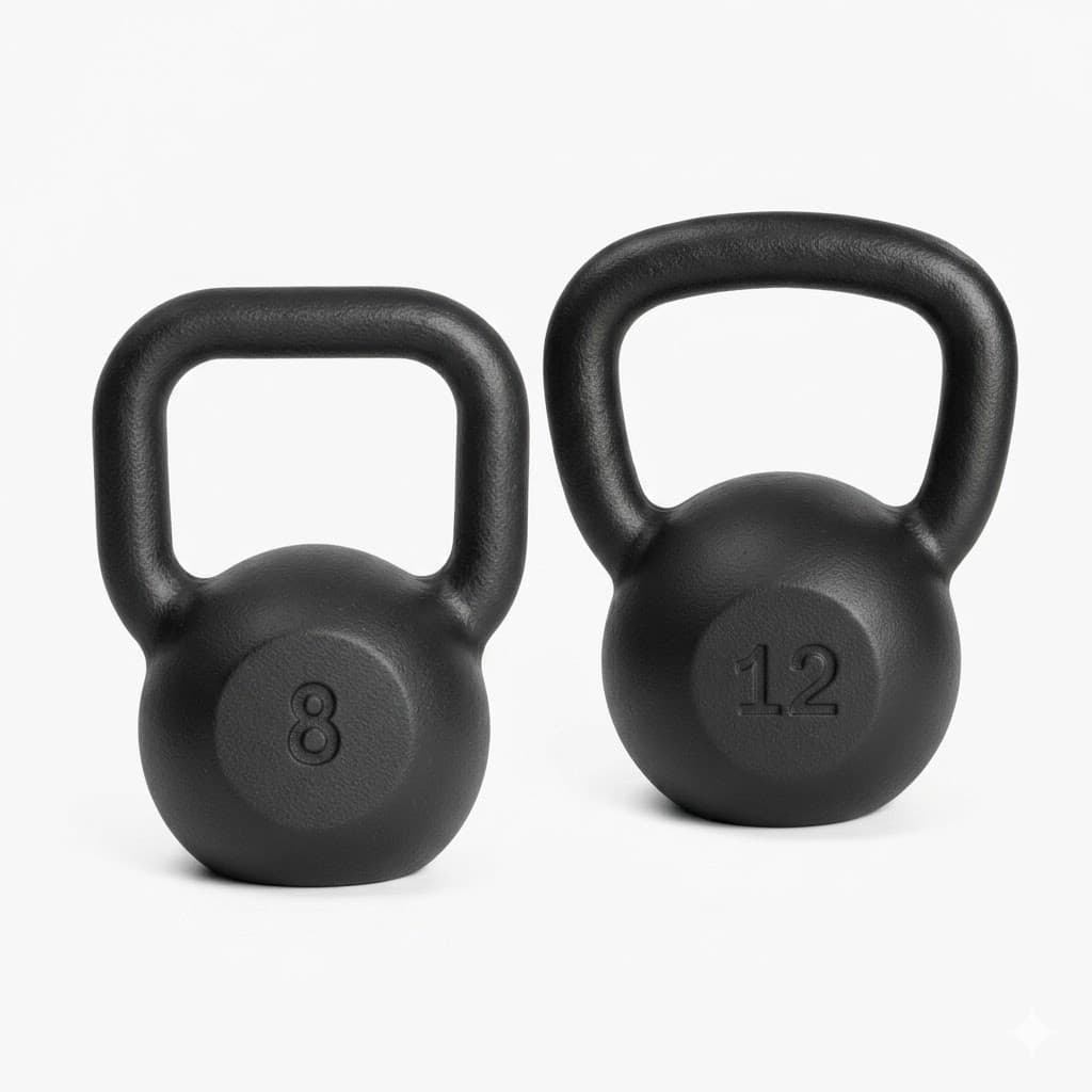 Kit 2 Kettlebell 8Kg E 12Kg Musculação Academia Treino Peso Fitness Gym Exercícios Ferduor Físicos Esporte Fisioterapia
