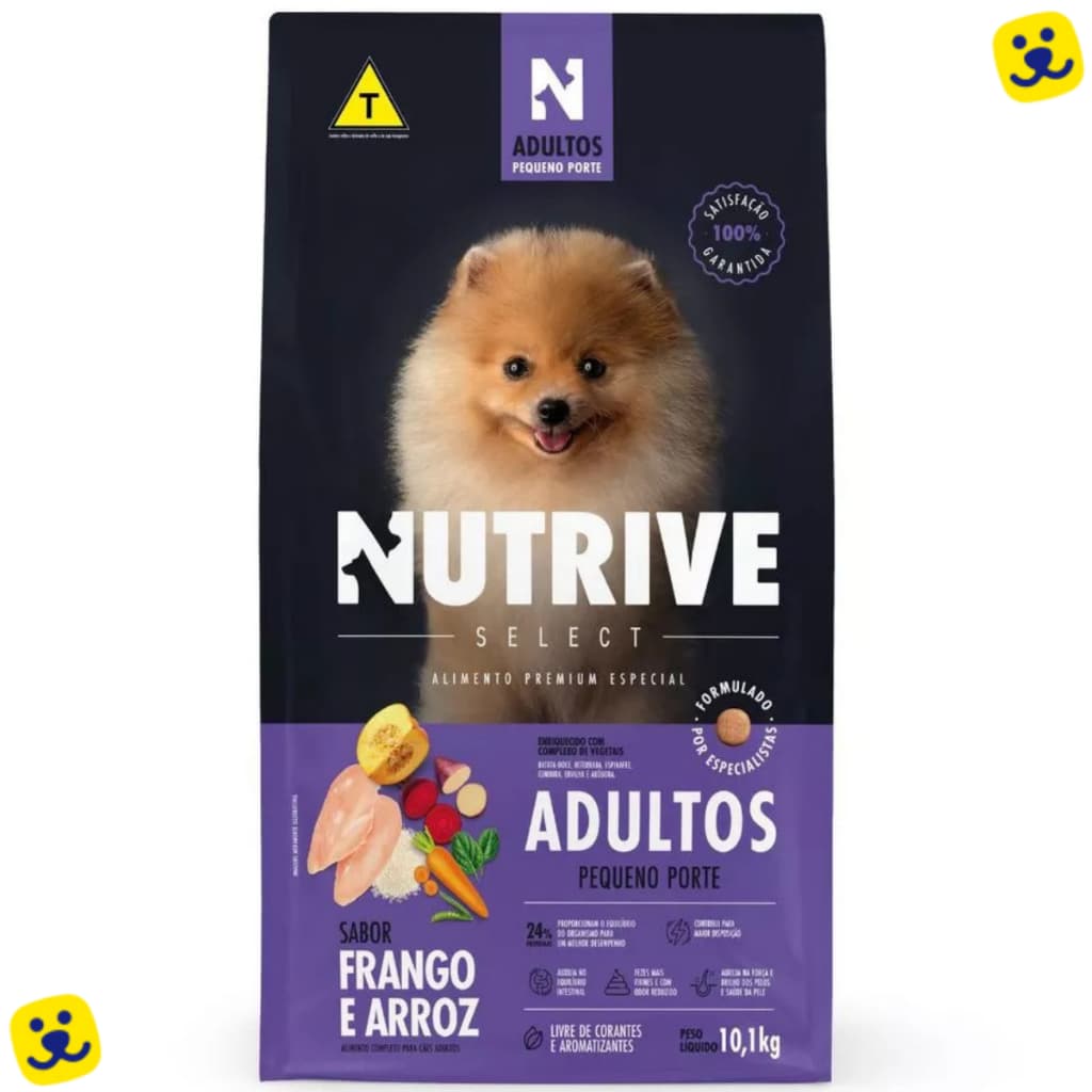 Ração para Cachorro Ração para Porte Pequeno Ração Nutrive Select Cães Adultos Frango Arroz 10Kg