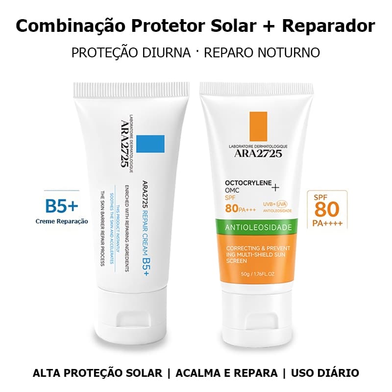 Kit Creme de Reparação B5 + Protetor Solar Facial + Séruns Retinol -Hidratante, Antioleosidade, Aumentar a firmeza