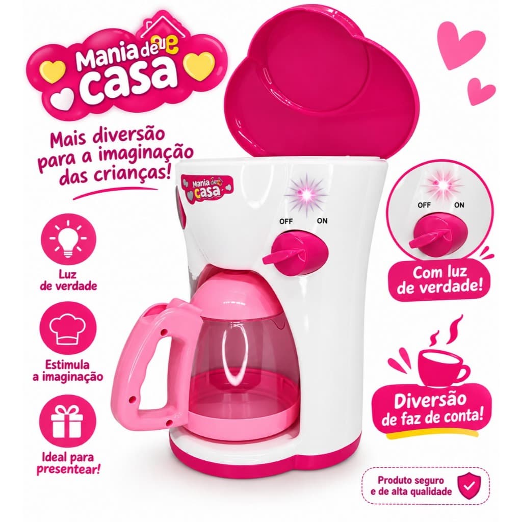 Cafeteira Expresso Infantil Com Luz e Sai Água - Funciona De Verdade