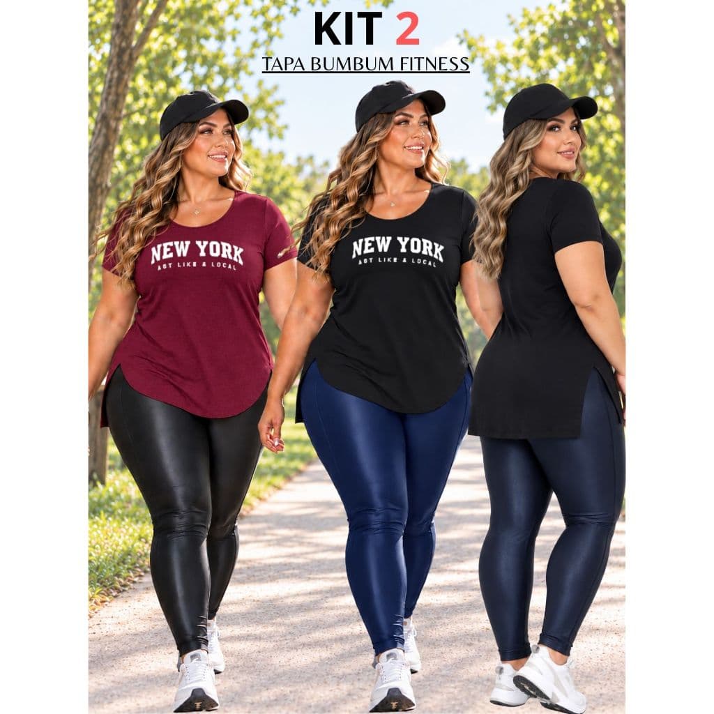 KIT 2 Camiseta Academia Feminina plus size Confortável Roupa para Academia, Corrida , Treino, Pilates Fitness Esporte