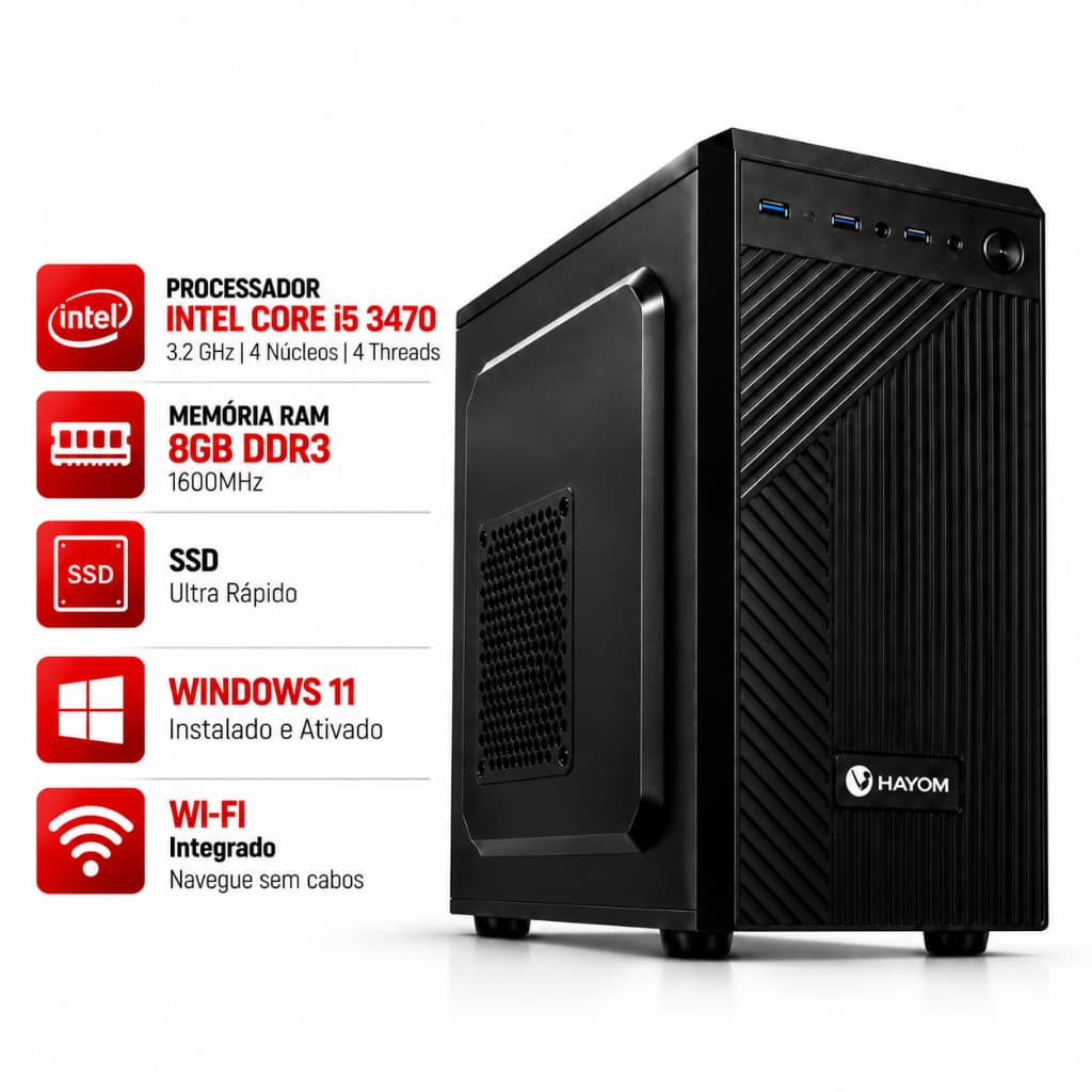 Computador Completo Intel Core I5 3470 8GB Ou 16GB DDR3 1600MHz SSD LGA 1155 PC Desktop