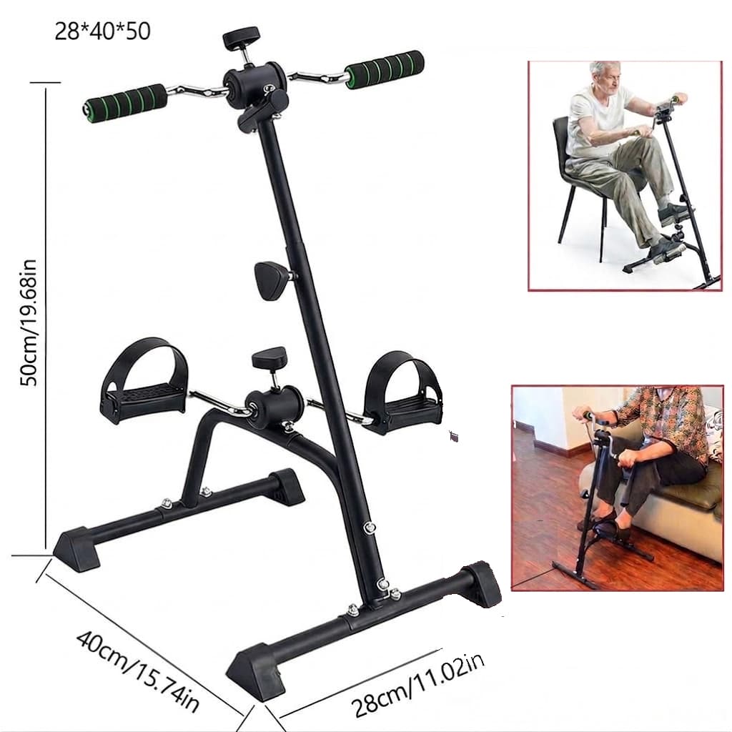 Mini Bicicleta Ergométrica Pedaleira Exercicidor de Braços e Pernas Altura e Tensão Ajustável para Casa
