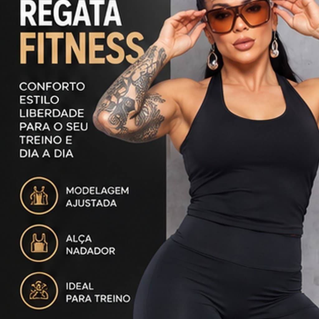 Regata Feminina Fitness Academia Treino Alça Nadador Roupa Esportiva P ao G1