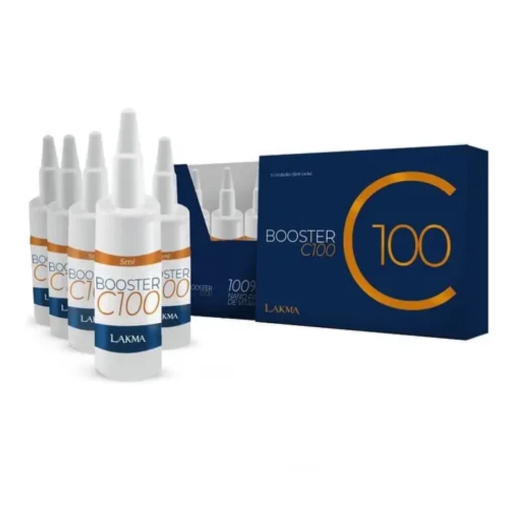 05 Ampolas Booster C 100 Com Ozônio E Vitamina C Lakma