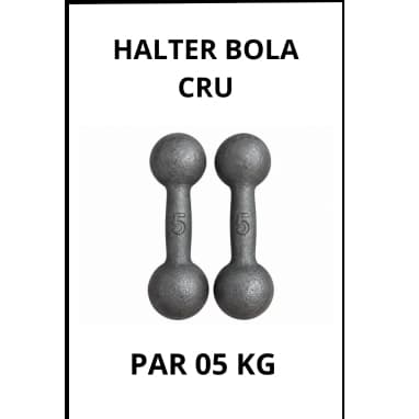 Par Peso Academia Halter 5 KG Sem Pintura e Revestimento Treino Musculação Fisioterapia Funcional
