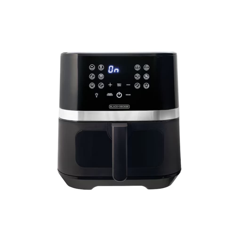 Fritadeira Elétrica Airfryer Black Decker Digital 7l, Gourmand Gris Com Painel Touch Preto