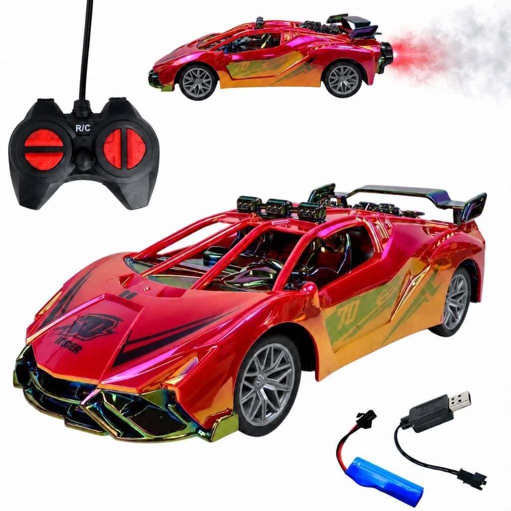 Carrinho de Controle Remoto 1:20 Recarregável que Solta Fumaça, Brinquedo Radical para Meninos