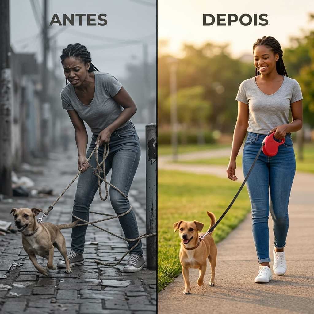Guia Retrátil Passeio Trava Segurança Cachorro Cabo Ergonômico 5 Metros Coleira Sortida BUPPY PET