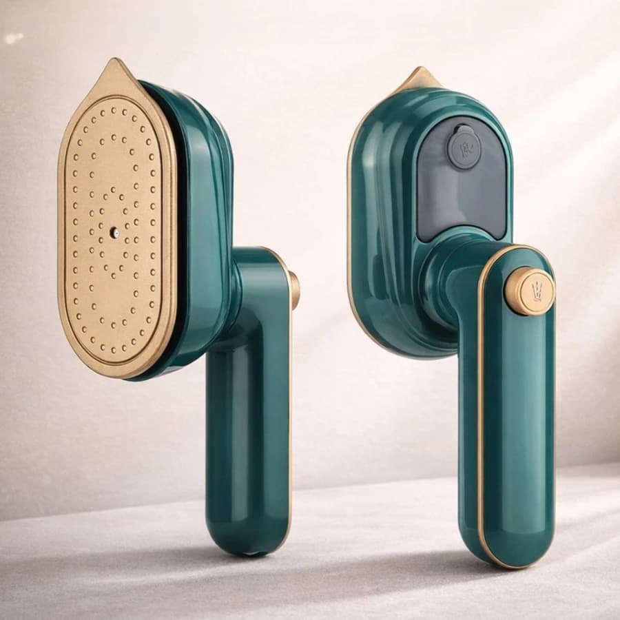 Mini Ferro de Passar Roupa a Vapor Portátil – Base Antiaderente, Compacto, Leve e Ideal para Viagem