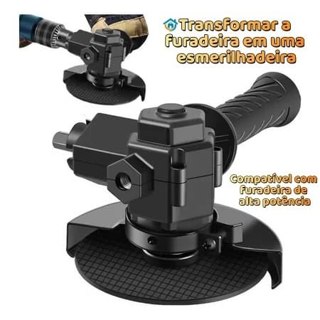 Conversor Adaptador de Esmerilhadeira para Furadeira / Alta Potência / Transformar a furadeira em uma esmerilhadeira
