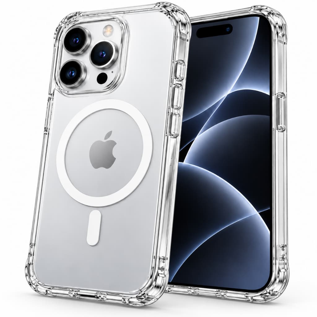 Capinha Transparente Magnética Magsafe para iPhone 11 ao 17 Pro Max Plus Air 16e Anti Impacto