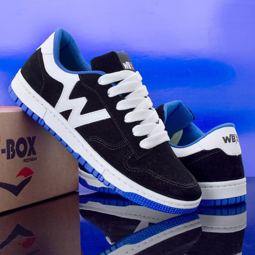 Tenis Casual Masculino W-Box Preto Vermelho Azul  Estilo Esportivo Original Academia Confortavel Esportivo Corrida