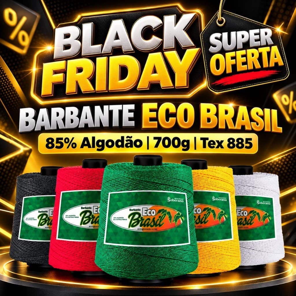 [SUPER OFERTA] Barbante Eco Brasil 700g Fio 6 85% Algodão para Crochê Tapetes Artesanato e Tricô