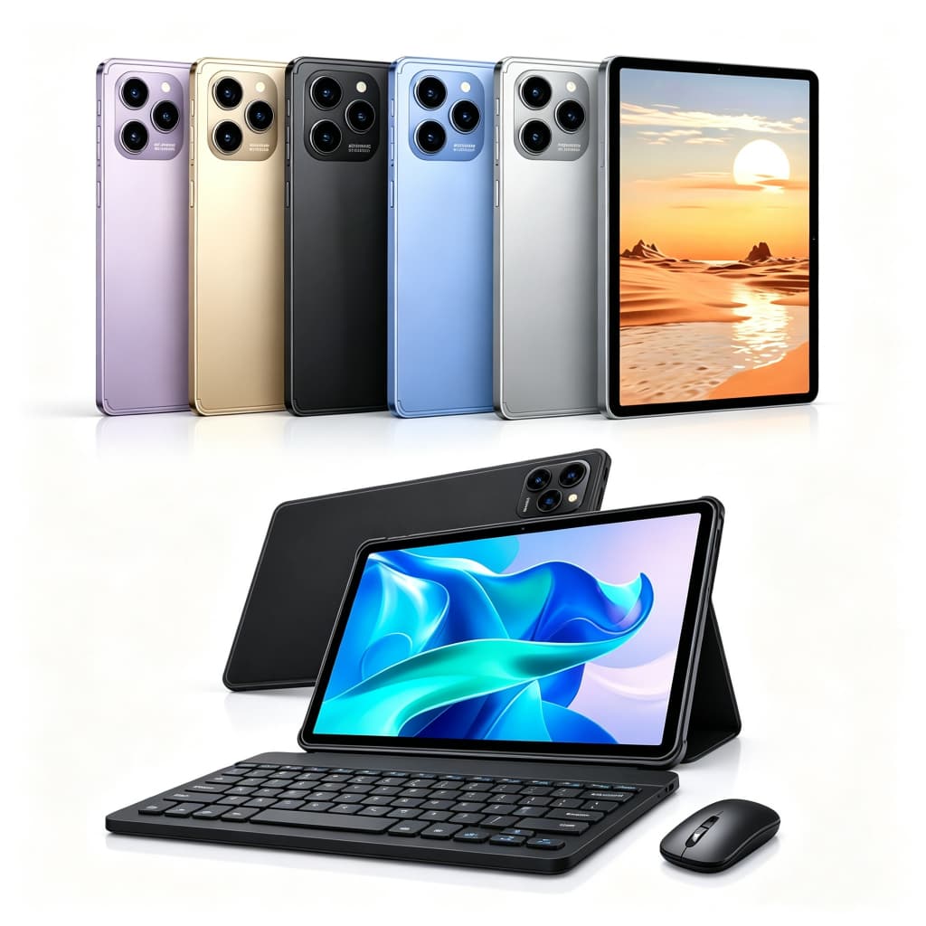 Tablet 6GB RAM +128GB HD 10,1 Polegadas Tela Grande PC pad Android Dual SIM Card Câmera 50MP e 32MP WIFI 5G 8000mAh  4.7