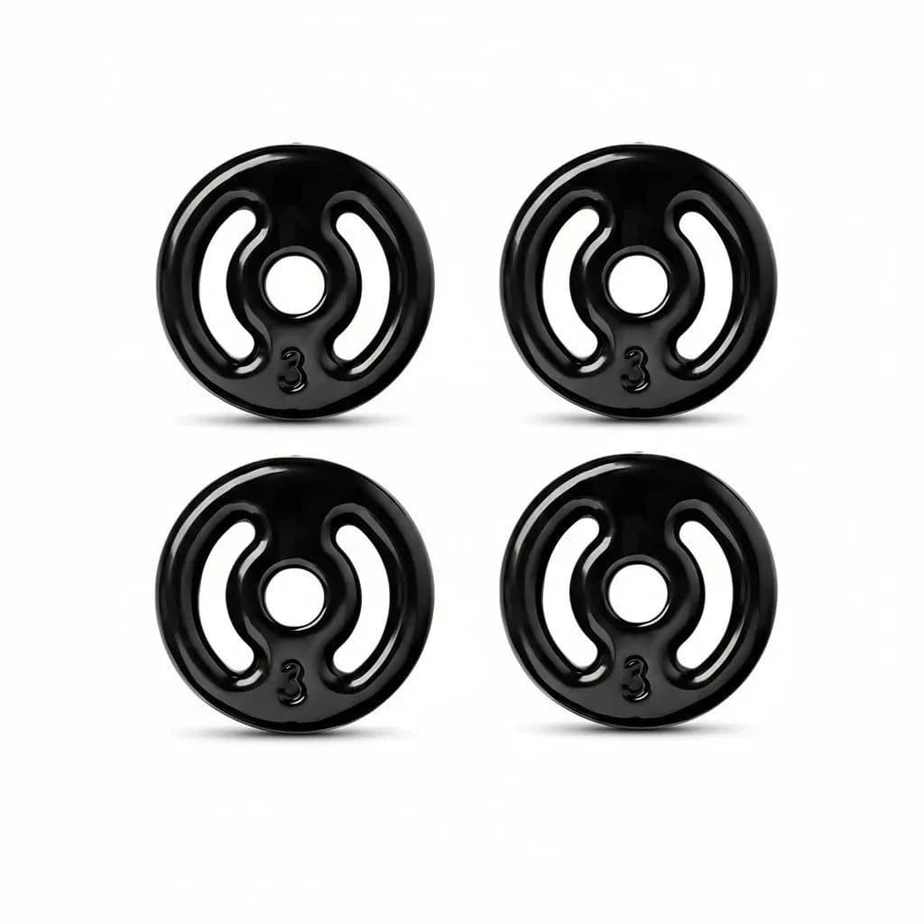 Kit 4 Anilhas 3Kg Emborrachada Musculação Academia Treino Peso Fitness Exercícios Físicos Esporte Fisioterapia