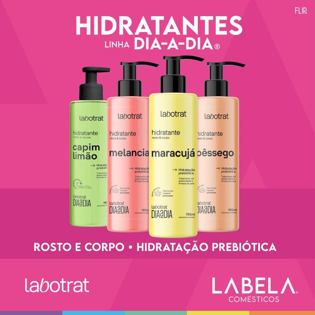 Hidratante cheiro de fruta corporal  corpo e rosto Labotrat Corporal e facial 190ML