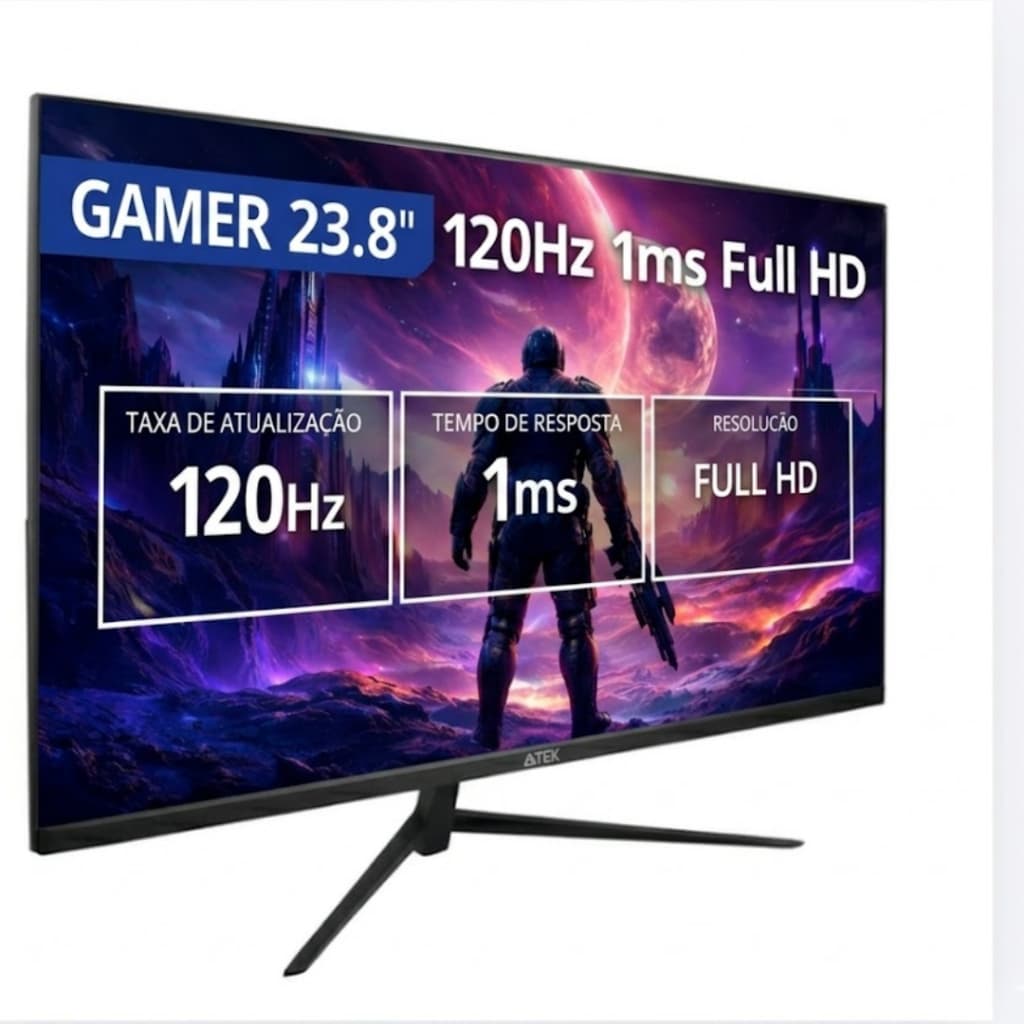Monitor Gamer 23.8” 120Hz 1ms Full HD LED FreeSync G-Sync HDMI VESA Borda Fina Alta Precisão