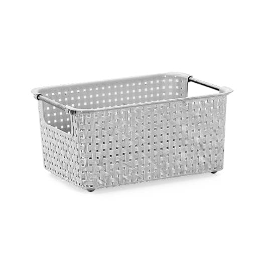 Cesto Para Organização de Escritório Sala Banheiro Quarto Organizador Rattan 3 Litros Preto Branco Marrom