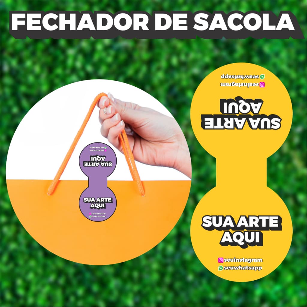 Etiquetas Adesivas Personalizadas Fecha Sacola Redonda Para Lacrar Sacolas e Embalagens 56u até 448u