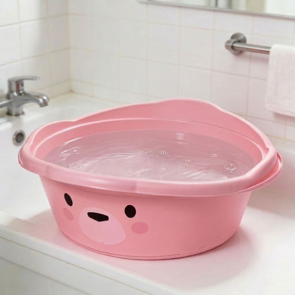 Bacia Para Banho de Bebê e Lavar Roupas Ursinho Rosa