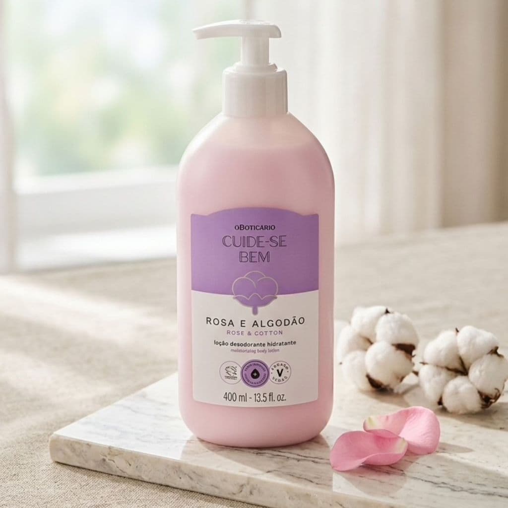 Hidratante Rosa e Algodão O Boticário Cuide-se Bem 400ml Hidratante Corporal Original