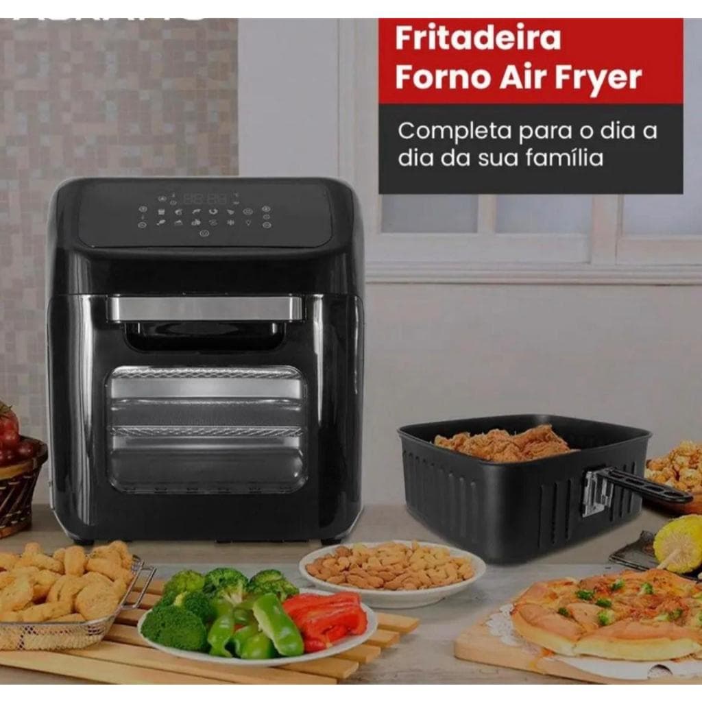 Fritadeira forno Air fryer 1800w Digital 12L 5 em 1