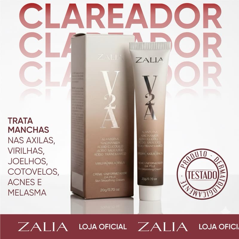 Hidratante Clareador V2A – Clareia Virilha, Ânus, Axilas, Joelhos, Cotovelos e Pescoço | Niacinamida