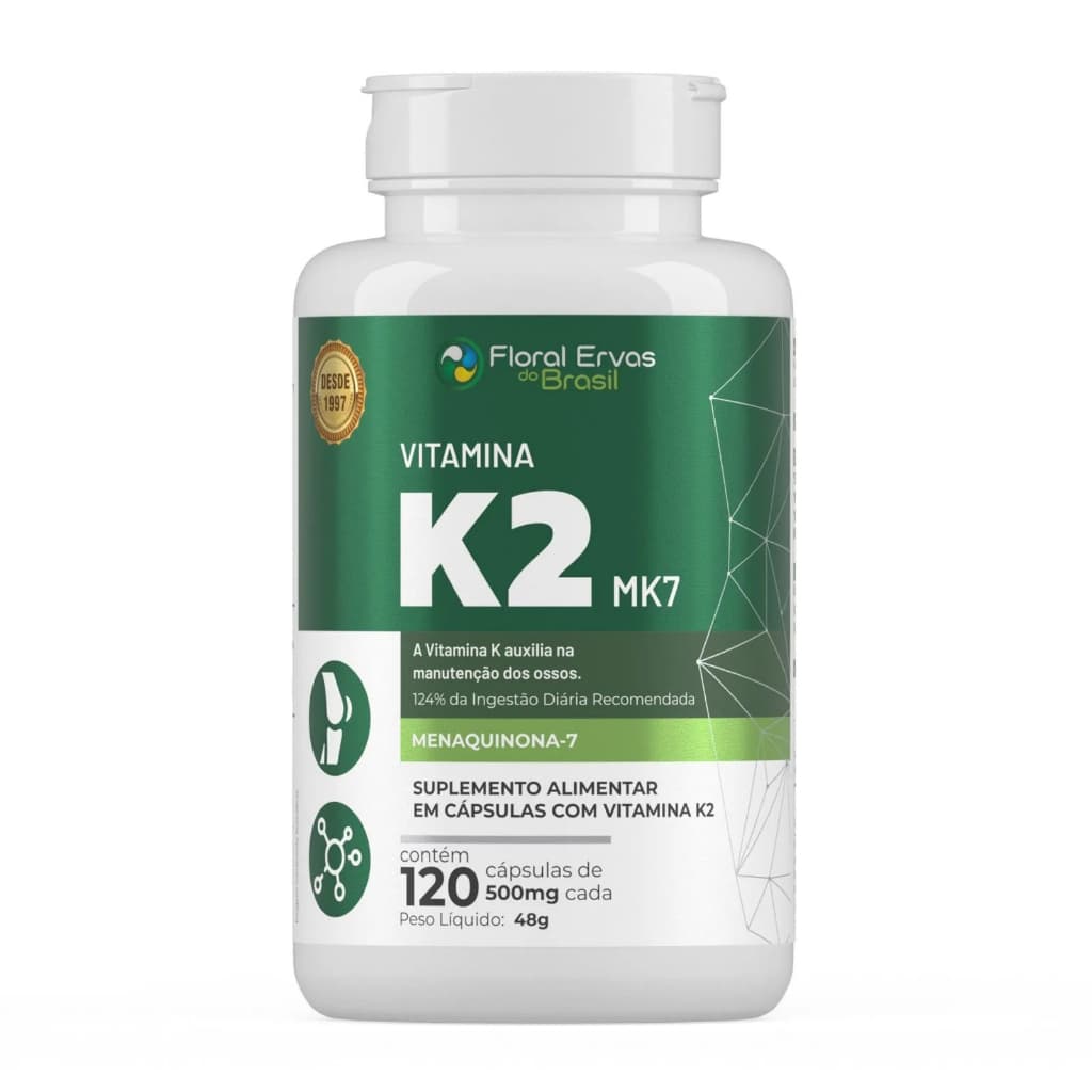 Vitamina K2 Mk7 Menaquinona-7 Pura 500mg 120 Cápsulas