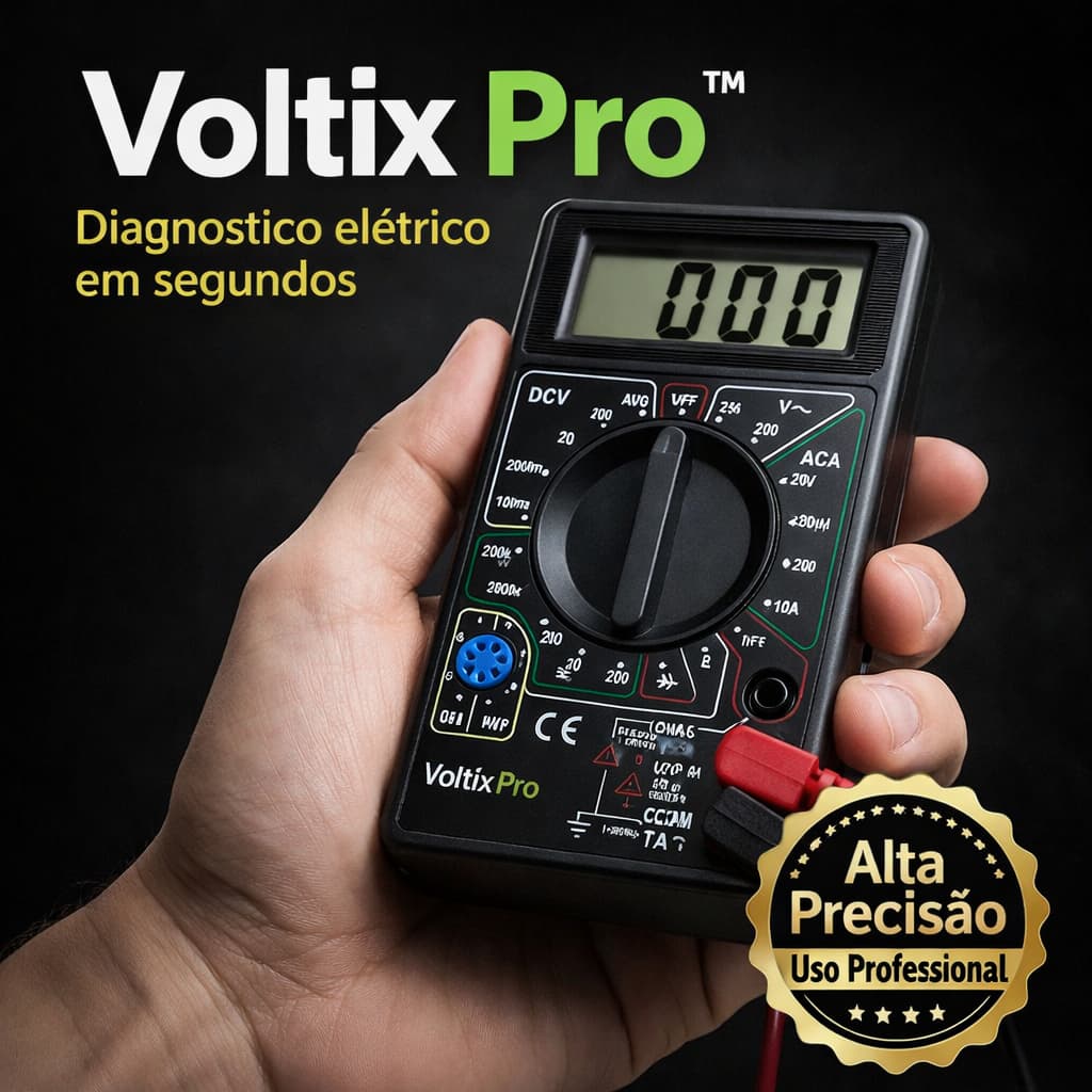 Multímetro Digital Portátil LCD Profissional Medidor de Tensão Corrente Resistência Elétrica